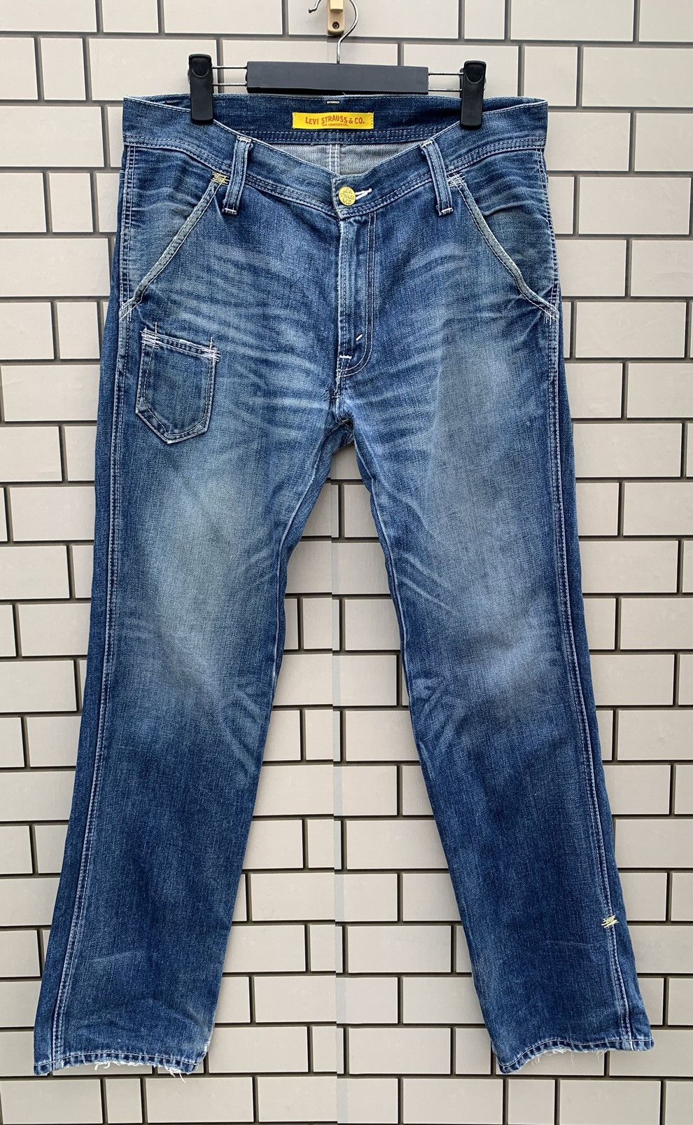 Levi's × Vintage Vintage Levis Lot 502 Distressed Denim Yellow Tag Size US 34 / EU 50 - 2 Thumbnail
