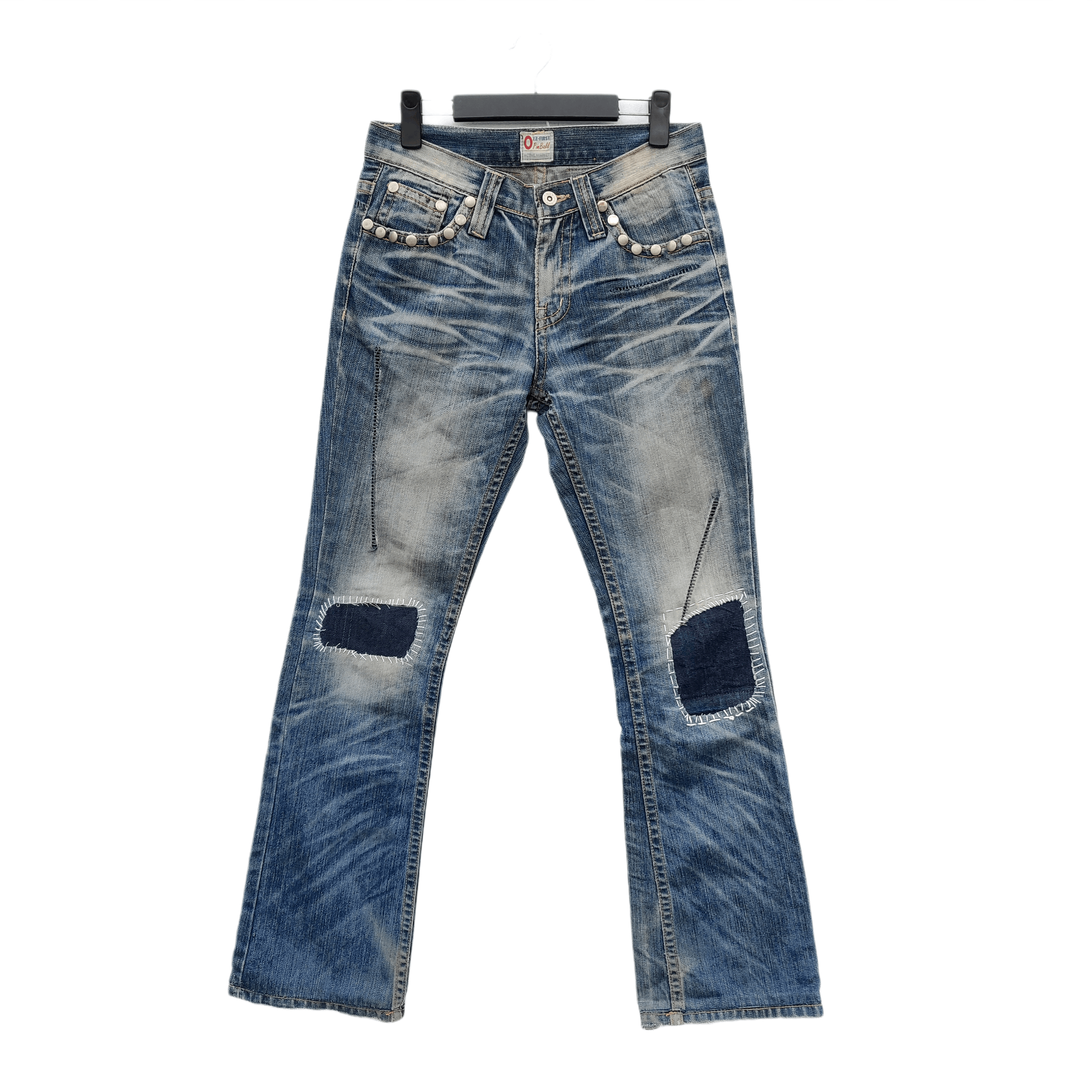 Japanese Brand Ozz-first PinBall Patch Work Custom Denim