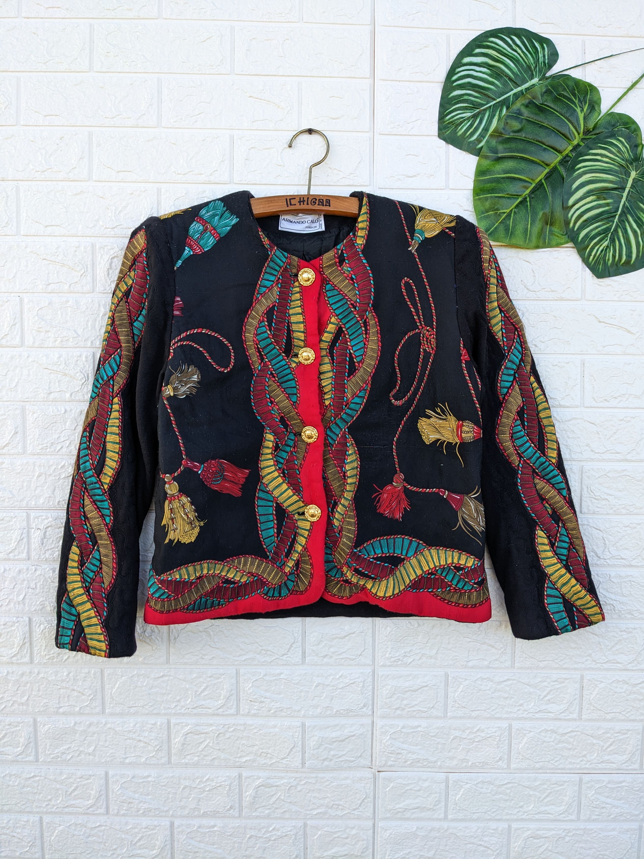image of Firenze Hermes Inspiredarmando Calo Made In Italy Jacket in Mix, Women's (Size Medium)