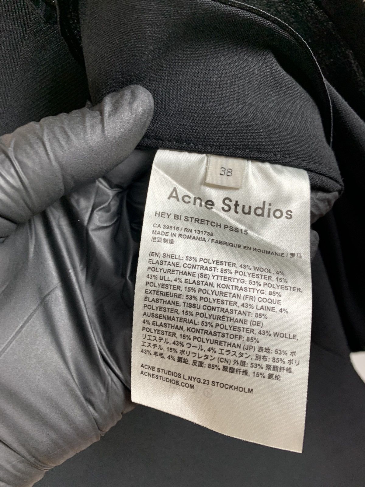 Acne Studios Women’s Acne Studios Hey Bi Stretch Black Trousers Pants Size 26" / US 2 / IT 38 - 17 Thumbnail