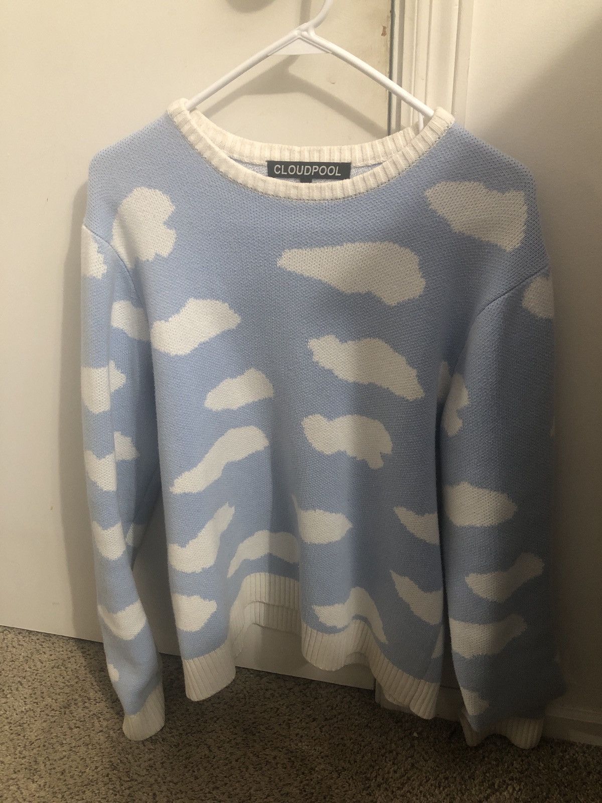 ASOS DESIGN oversized knitted sweater with cloud design