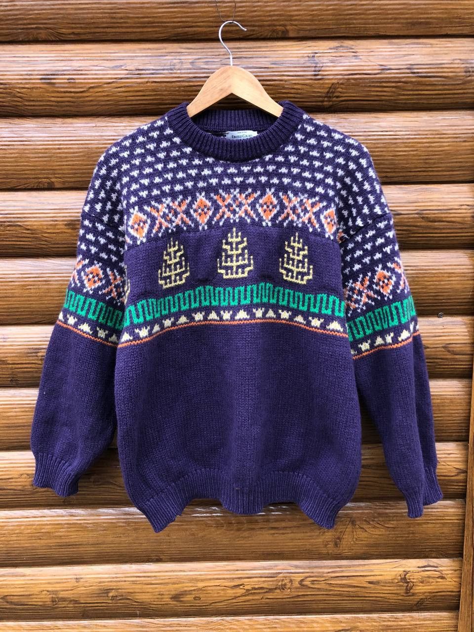 Vintage Vintage 80’s Benetton Knit wool Sweater Size US XL / EU 56 / 4 - 1 Thumbnail