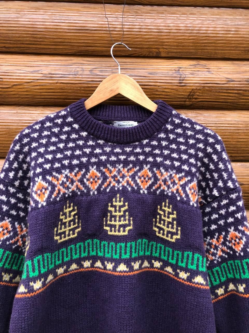 Vintage Vintage 80’s Benetton Knit wool Sweater Size US XL / EU 56 / 4 - 2 Thumbnail