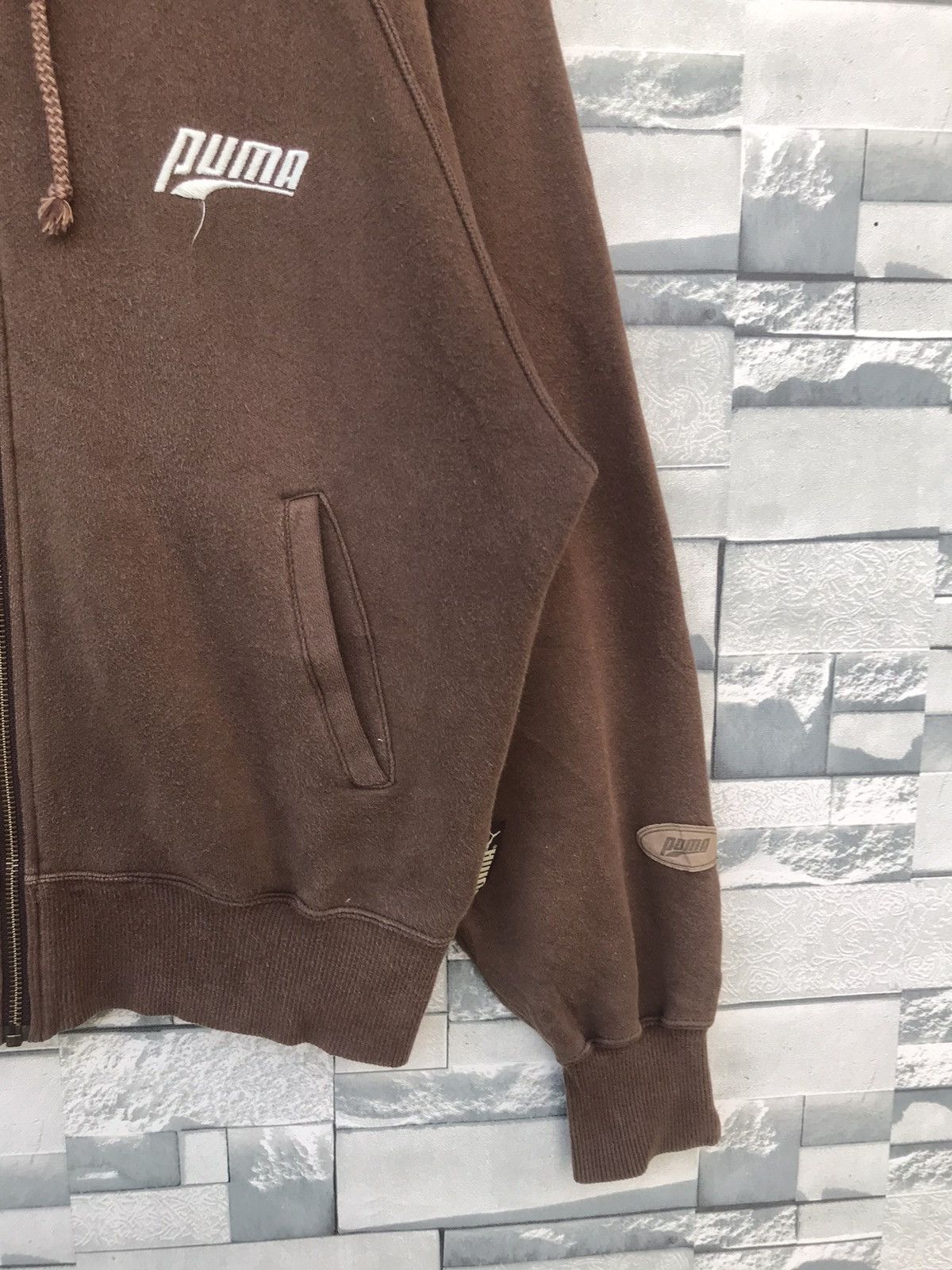 Puma Vintage Puma Side Tape Small Logo Hoodie - Brown Size US M / EU 48-50 / 2 - 5 Thumbnail