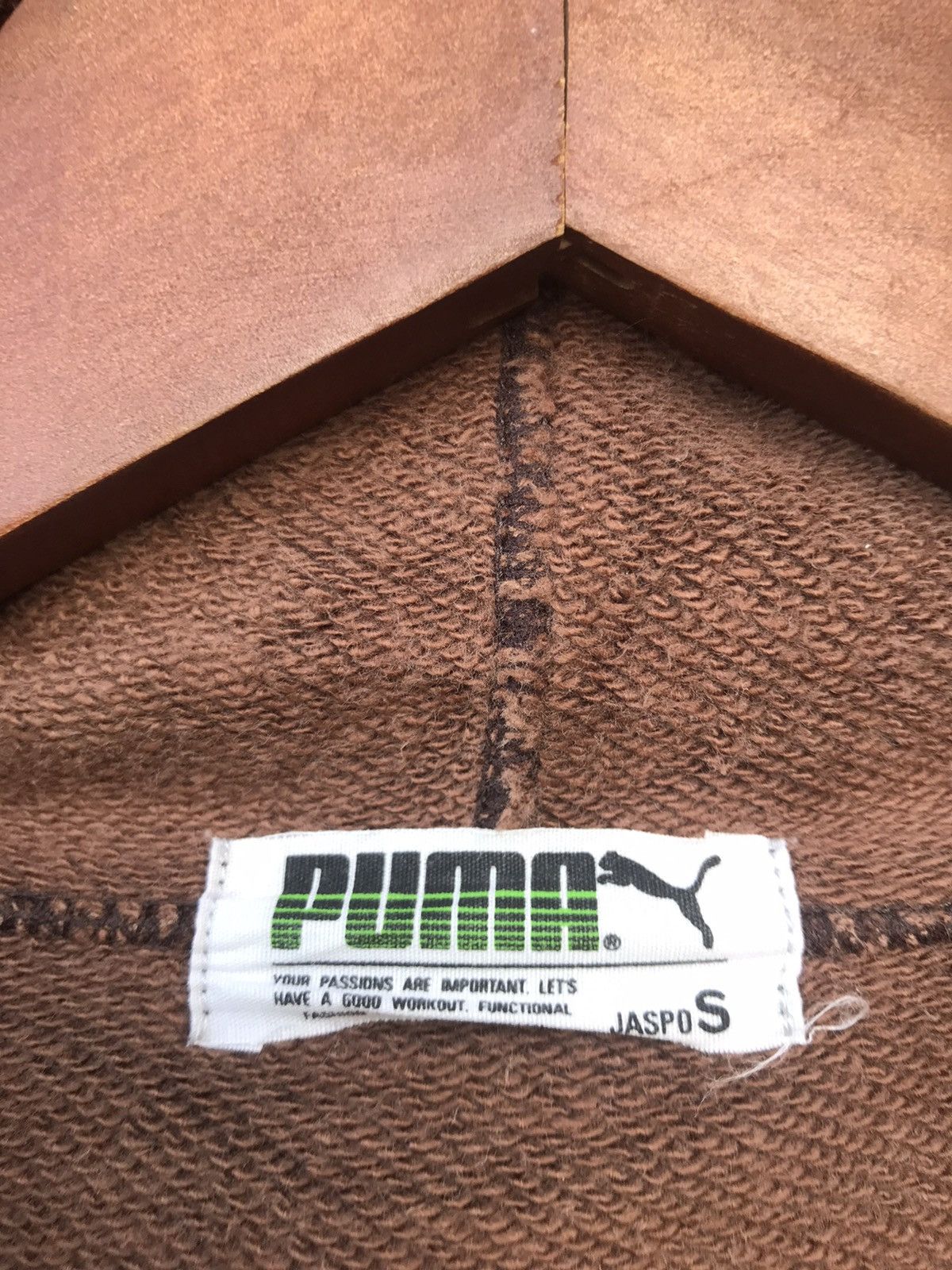 Puma Vintage Puma Side Tape Small Logo Hoodie - Brown Size US M / EU 48-50 / 2 - 3 Thumbnail
