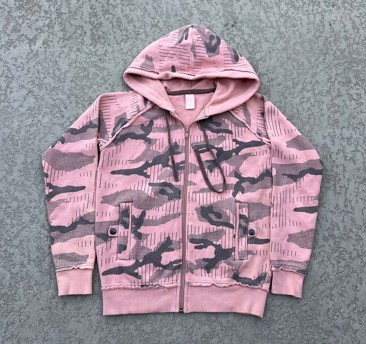 Vintage Stussy Pink Camo Graphic Zip Up Hoodie Size S / US 4 / IT 40 - 1 Preview