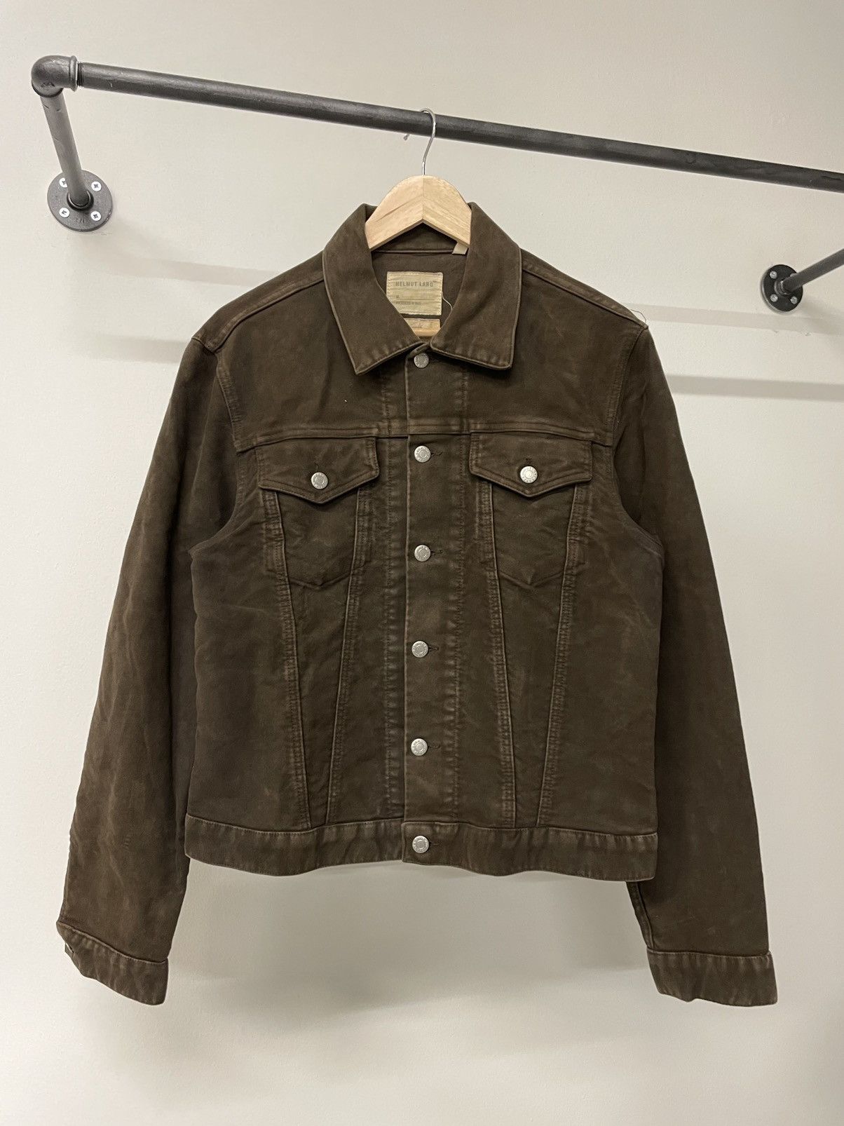 Helmut Lang Suede brown vintage moleskin denim jacket archive rare 
