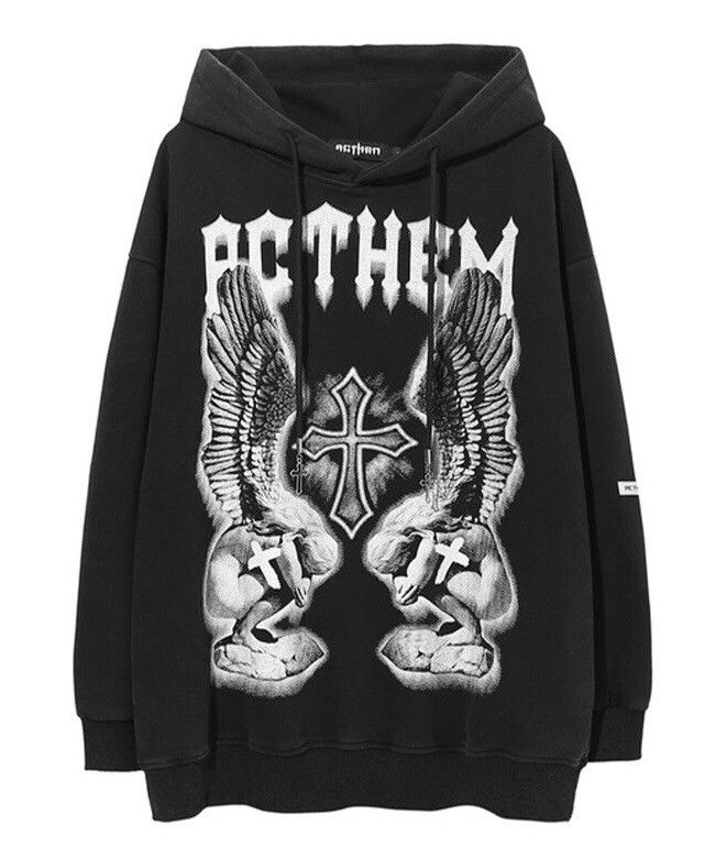 Fashion grunge angle wings hoodie sweatshirt