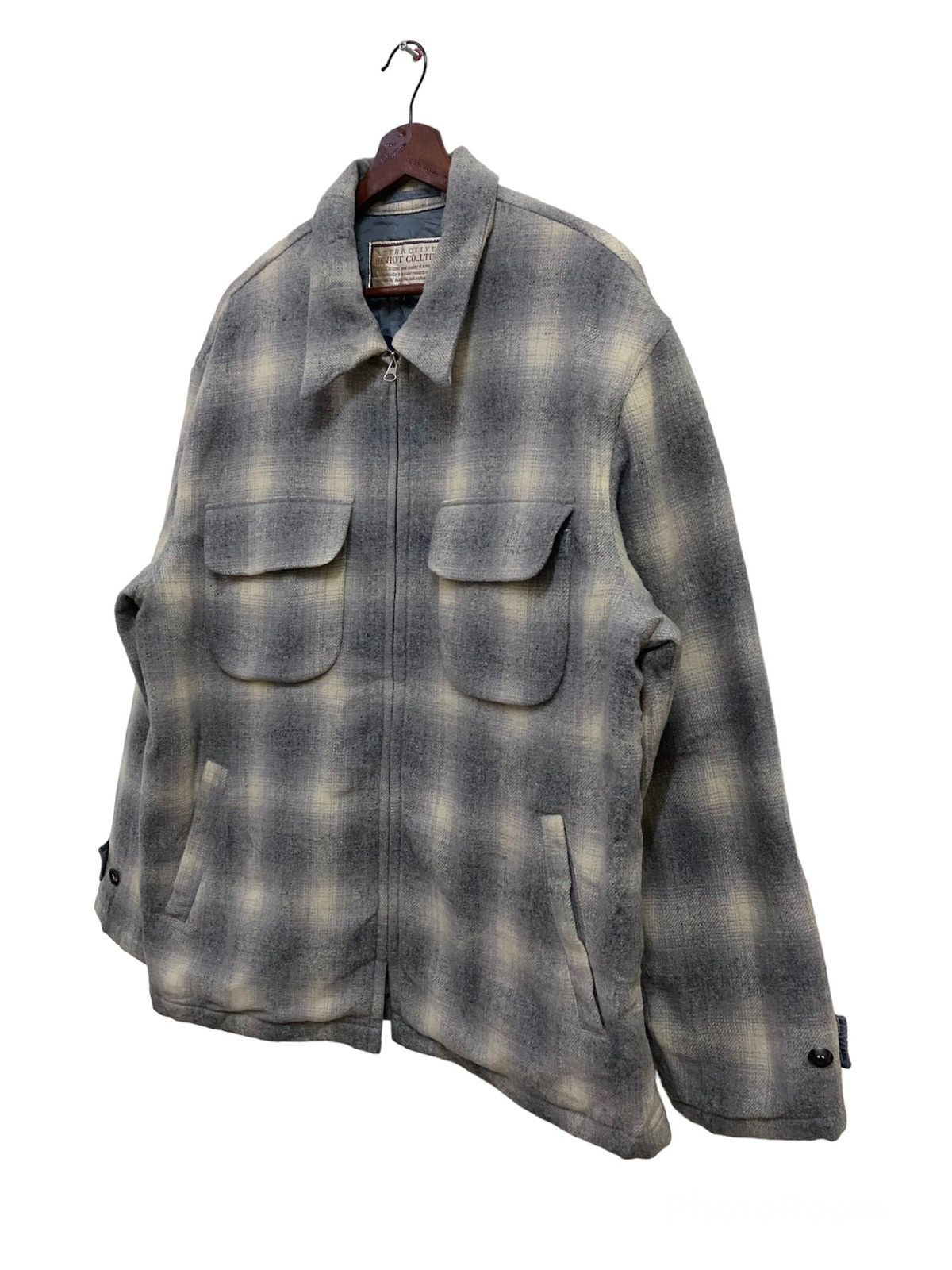 Flannel × Japanese Brand × Vintage Vintage Japanese Brand Be-Hot Wool Flannel Zip Jacket Size US L / EU 52-54 / 3 - 2 Thumbnail