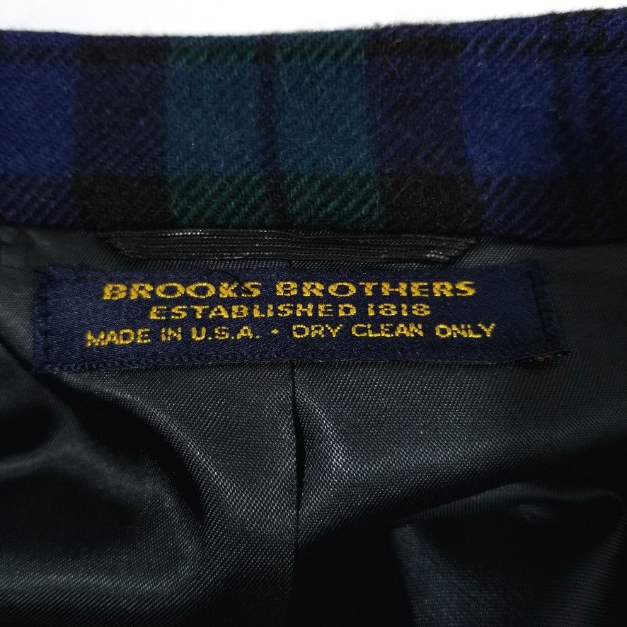 Brooks Brothers VTG Brooks Brothers Blue Green Plaid Camel Hair Blazer Size 46R - 9 Thumbnail