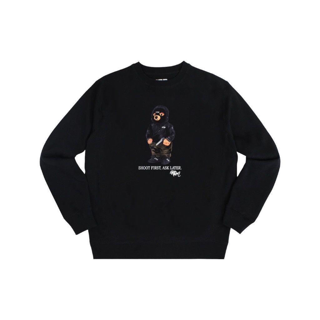 Fuck The Population FTP Fuck The Population Hooded Bear Crewneck Black SS23 Size US M / EU 48-50 / 2 - 1 Thumbnail