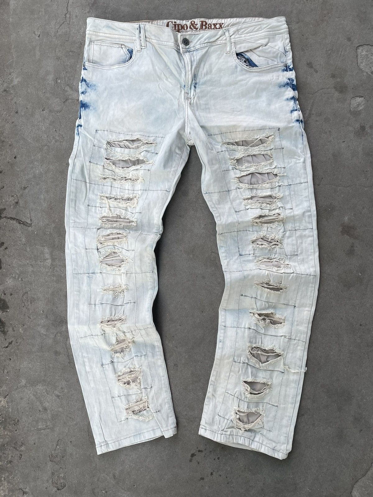 If Six Was Nine × Le Grande Bleu (L.G.B.) × Southpole Vintage Cipo&Baxx jeans LGB opium distressed denim Size US 36 / EU 52 - 3 Thumbnail