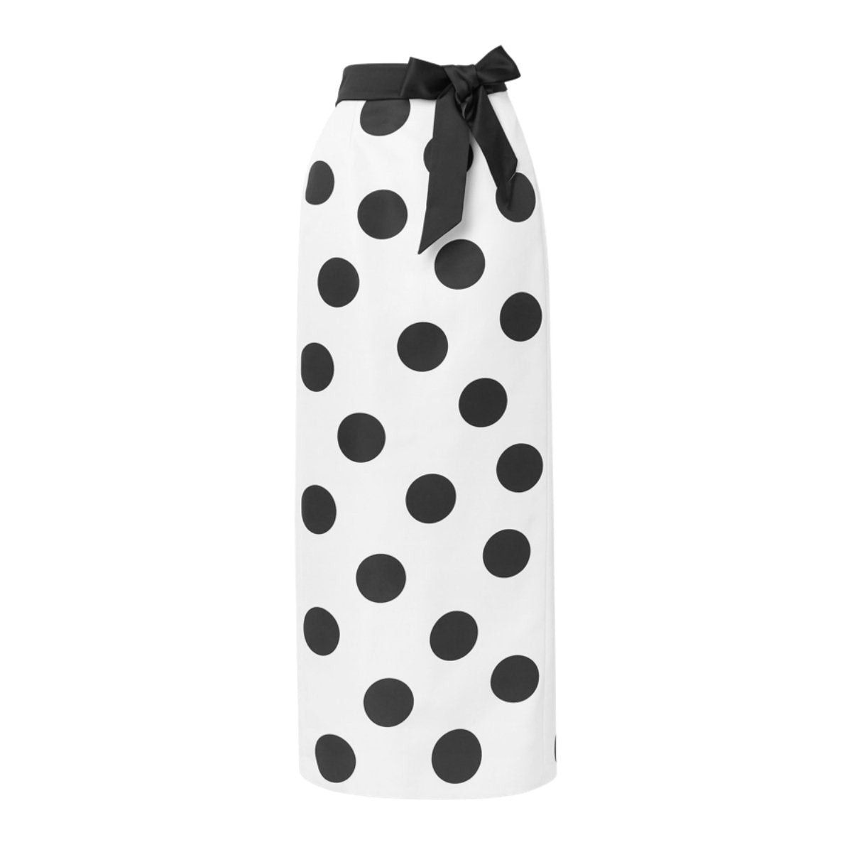 High Waist Polka Dot Silk Twill Skirt