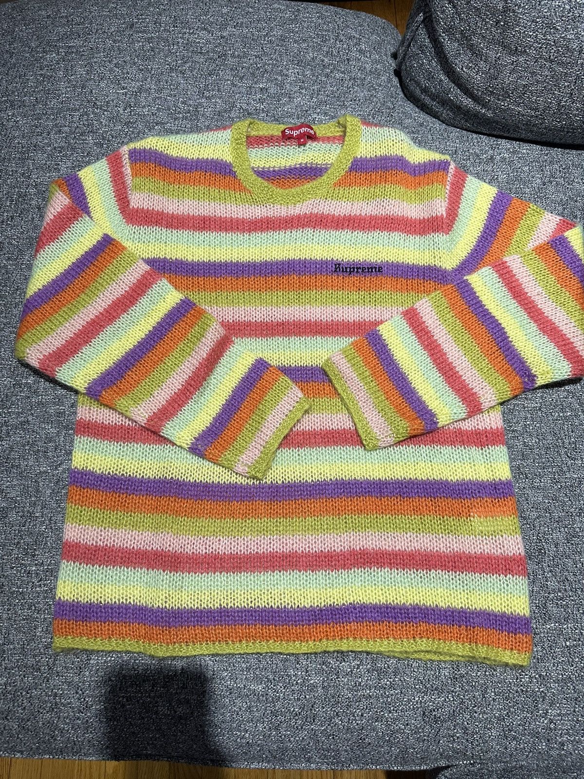 image of Supreme Mohair Sweater in Rainbow, Men's (Size Medium)
