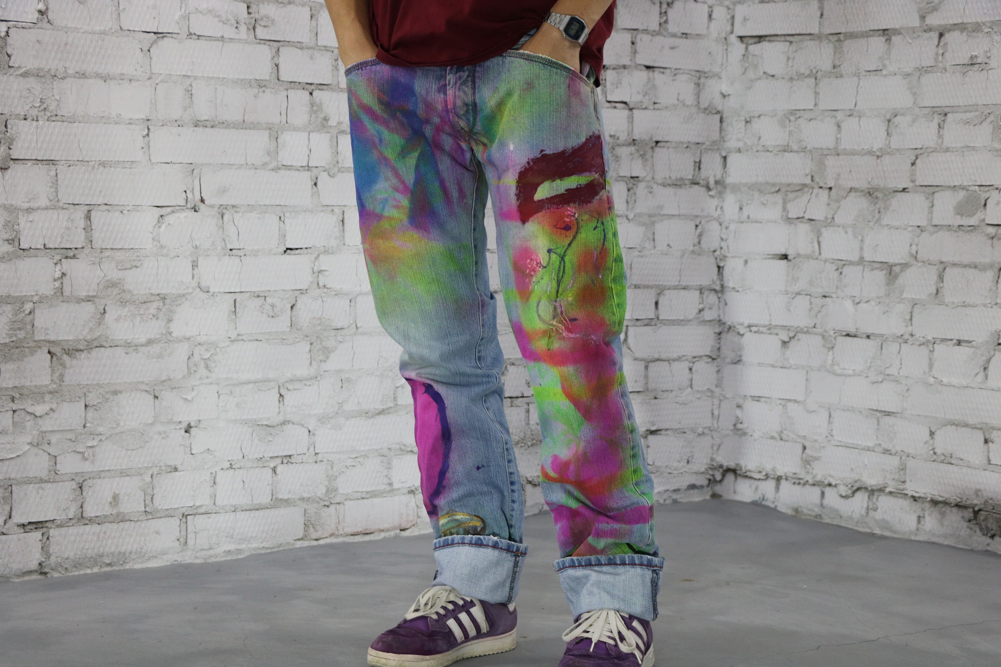 Marithe Francois Girbaud Le Jean De Washed Jeans Painted