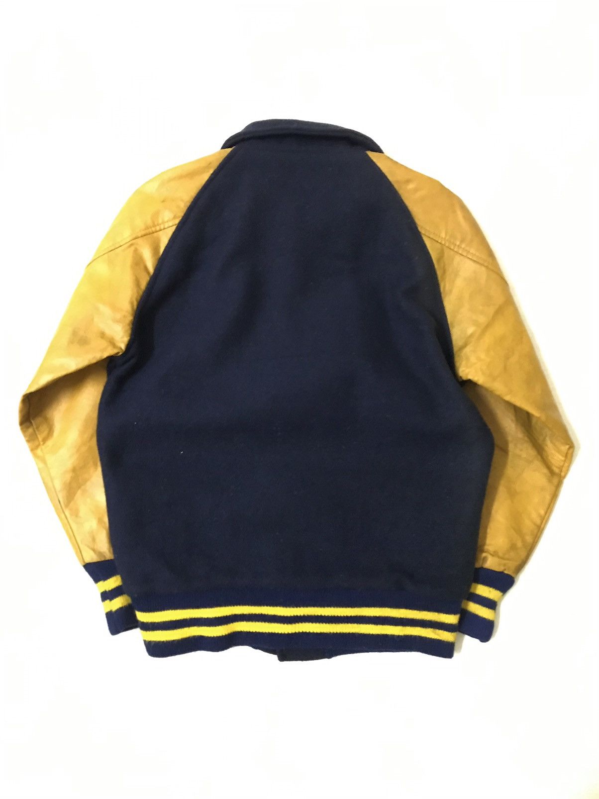 80/90s Fab-Knit Wool/Leather Varsity Jacket