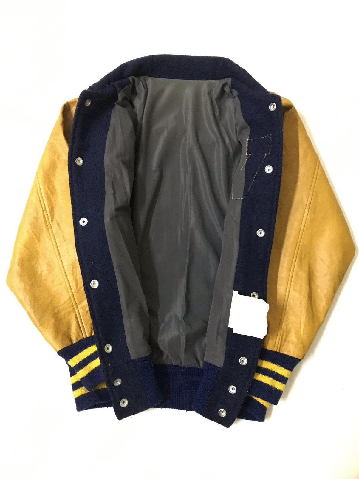 80/90s Fab-Knit Wool/Leather Varsity Jacket