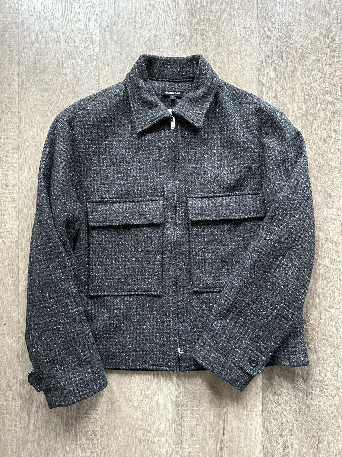 Evan Kinori ZIP JACKET TWEED GUN CLUB CHECK | Grailed