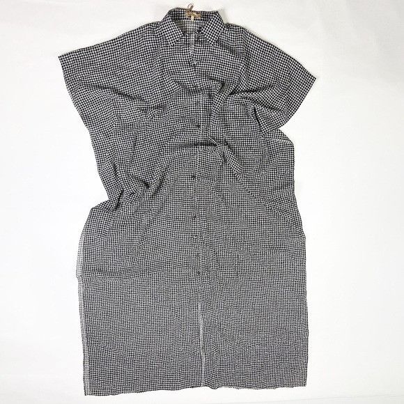 NEW Michael Kors Collection Black White Houndstooth Silk Chi