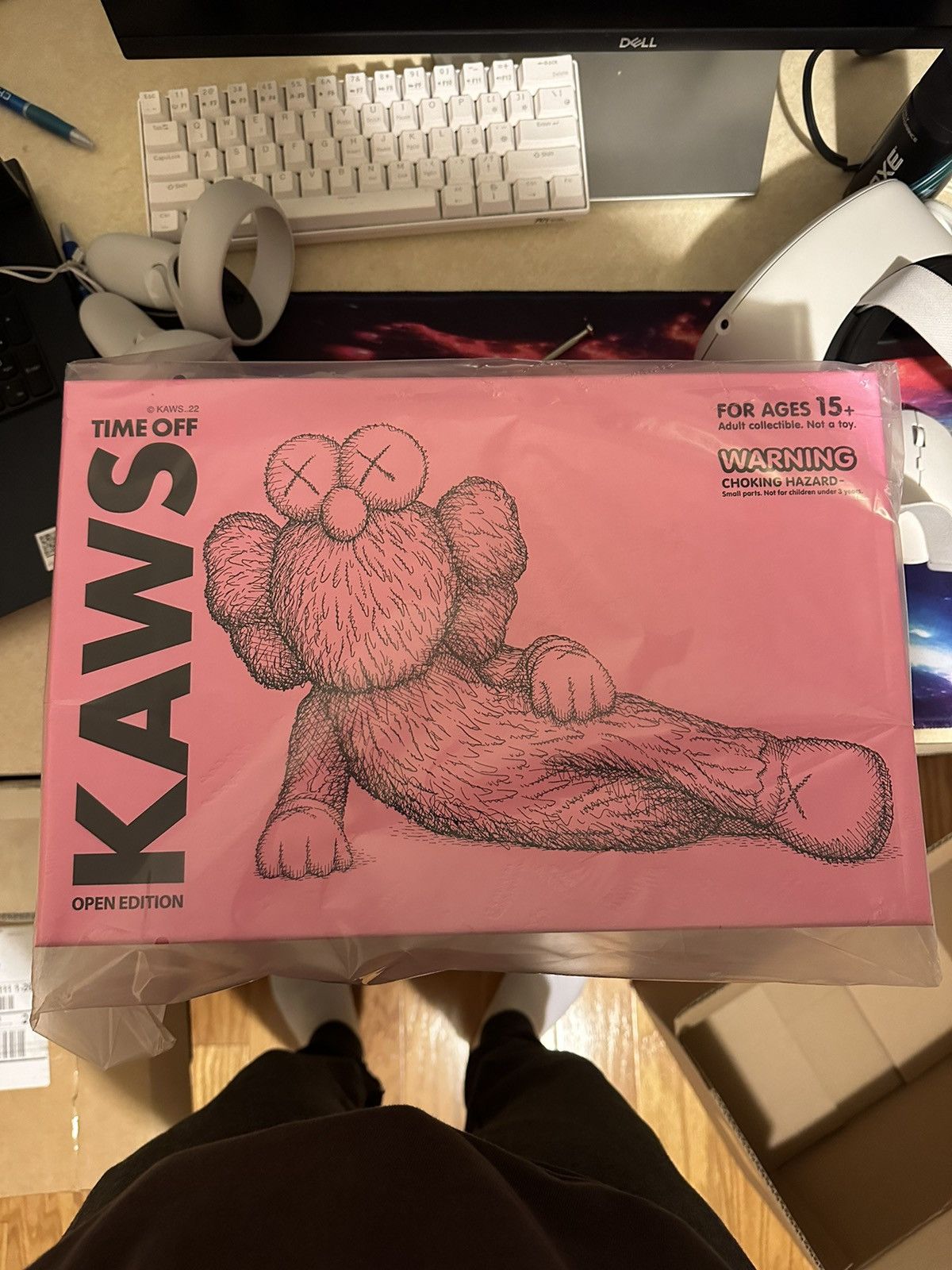 image of Kaws “Time Off” Figure in Pink, Men's