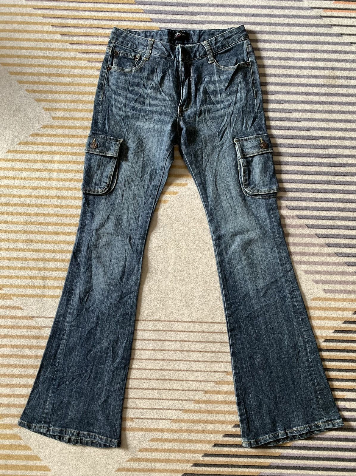 Japanese Brand Y2k Cargo Jeans Pants Size 28" / US 6 / IT 42 - 1 Thumbnail