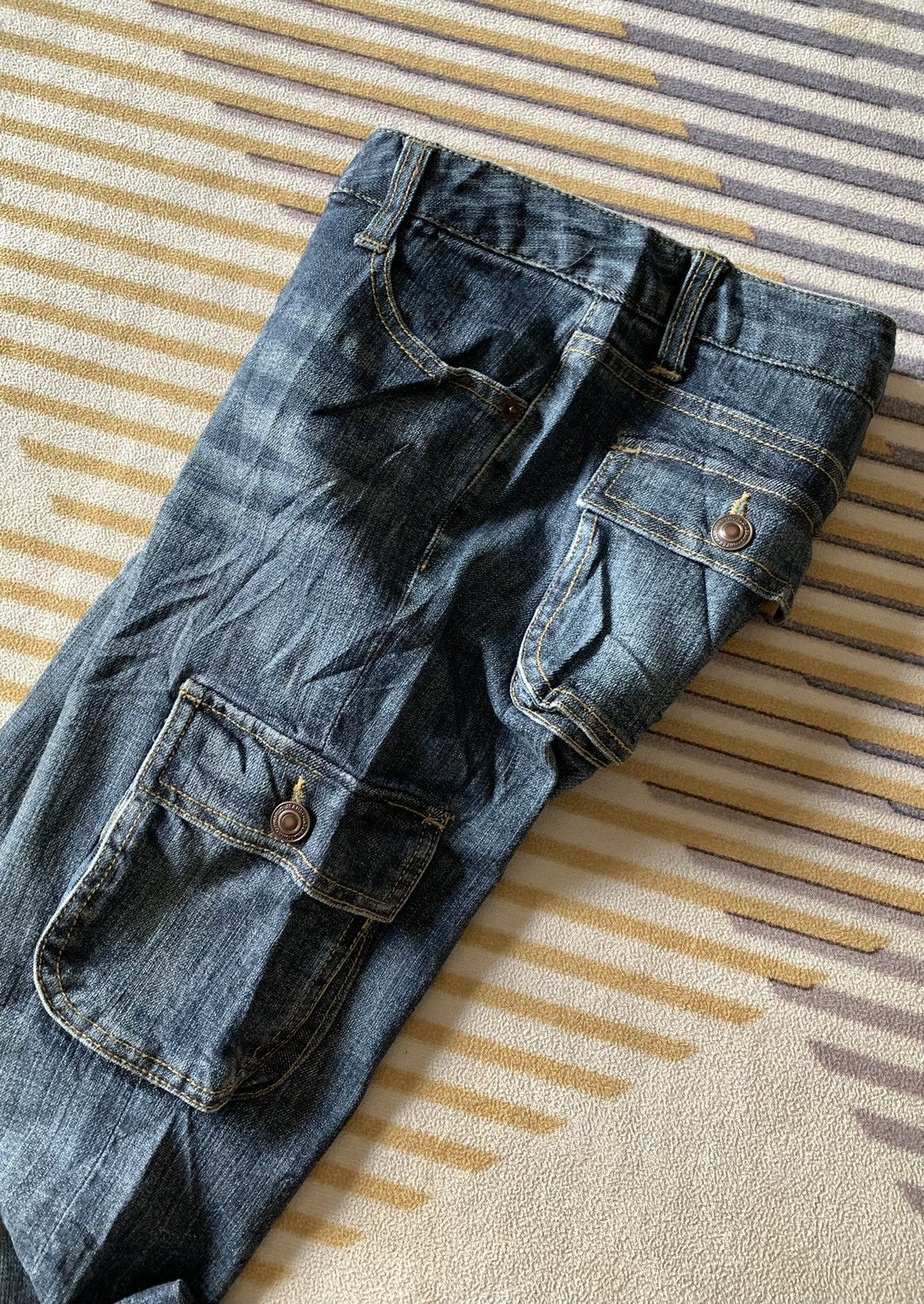 Japanese Brand Y2k Cargo Jeans Pants Size 28" / US 6 / IT 42 - 8 Thumbnail