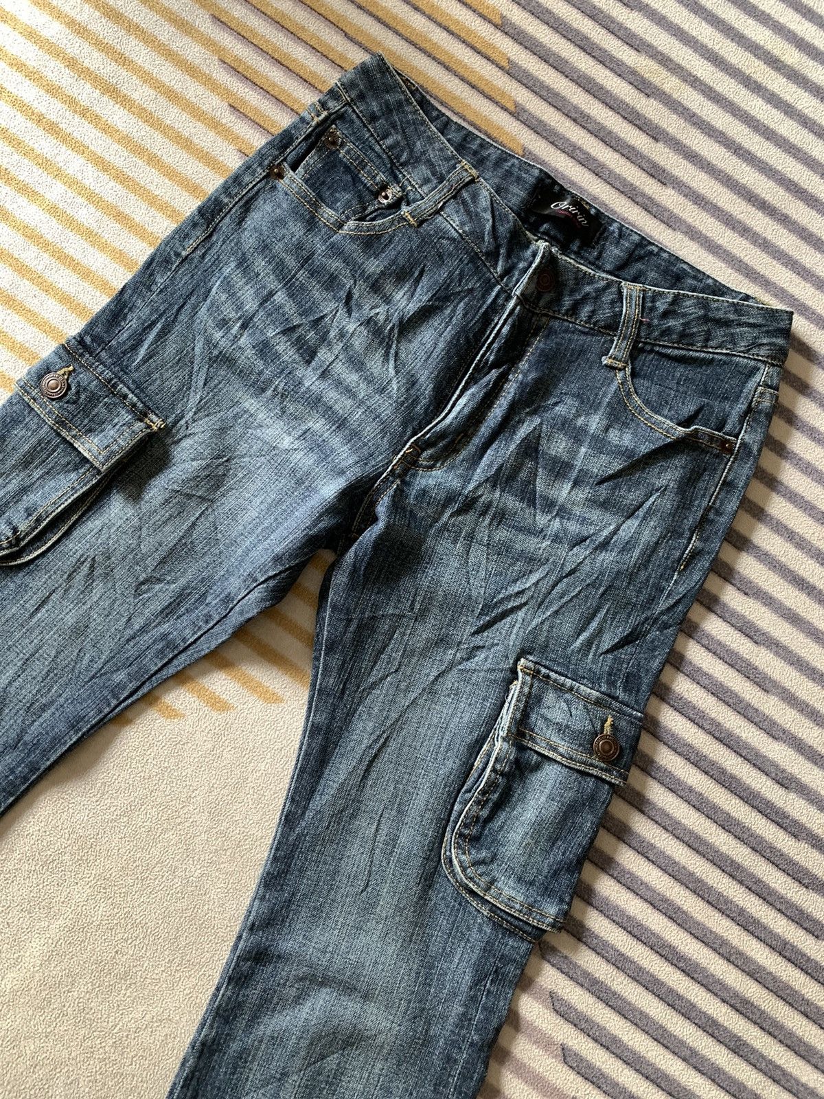 Japanese Brand Y2k Cargo Jeans Pants Size 28" / US 6 / IT 42 - 3 Thumbnail