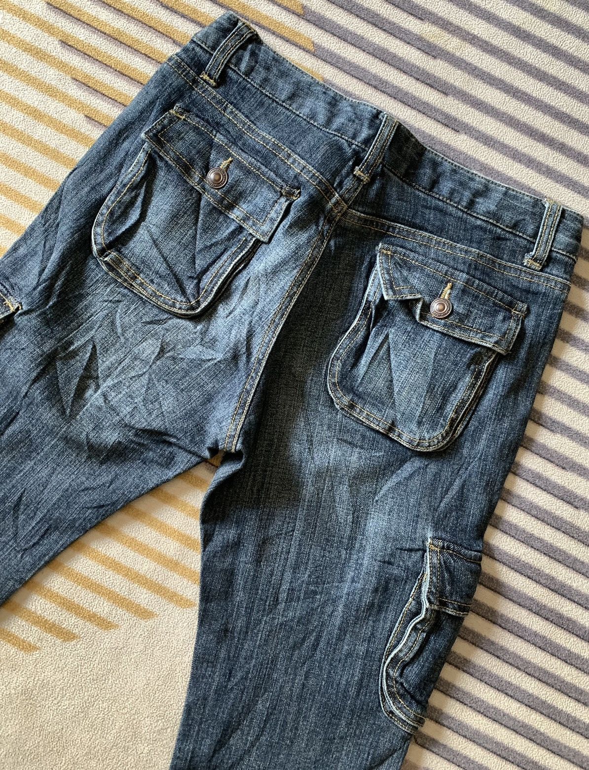 Japanese Brand Y2k Cargo Jeans Pants Size 28" / US 6 / IT 42 - 6 Thumbnail