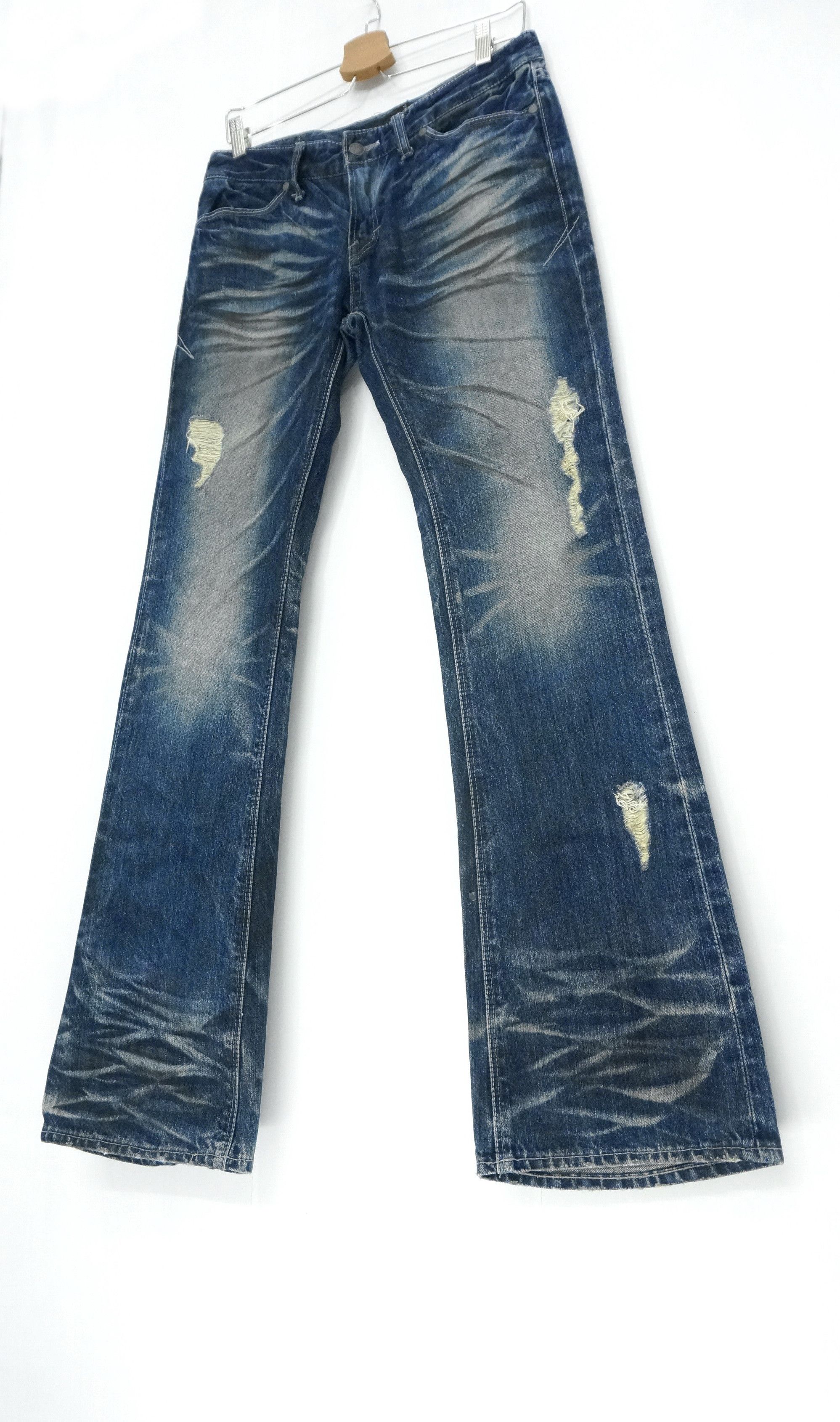 Japanese Brand FLARE VTG 🔥 FUGA Japan Punk Distressed Jeans Size US 30 / EU 46 - 3 Thumbnail