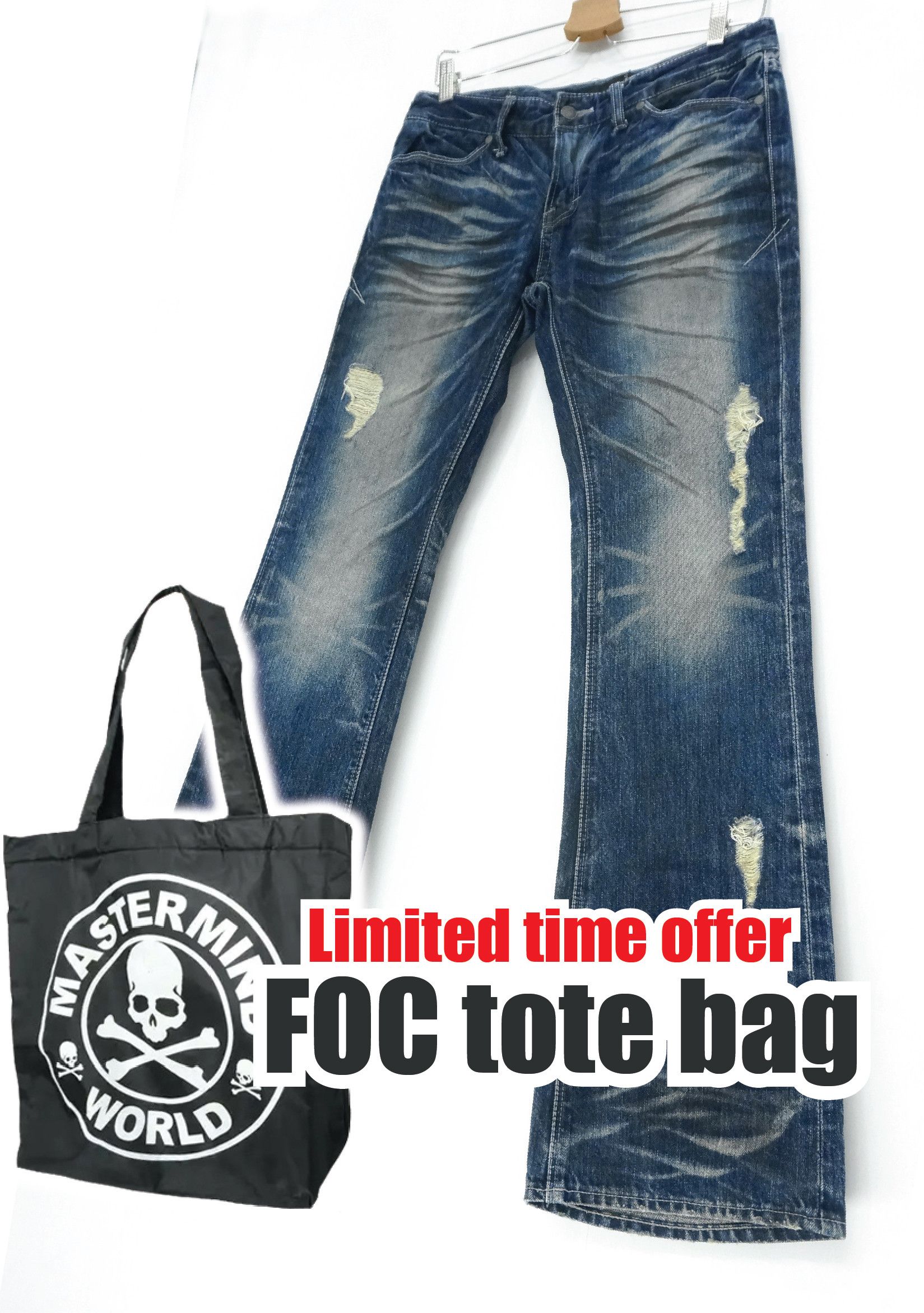 FLARE VTG 🔥 FUGA Japan Punk Distressed Jeans