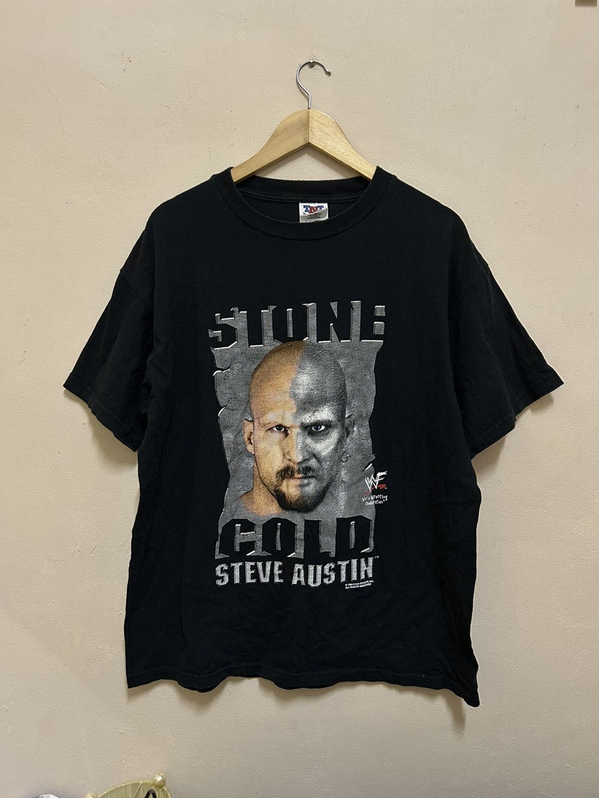 image of Vintage 1998 Stone Cold Steve Austin Wwf in Black, Men's (Size XL)