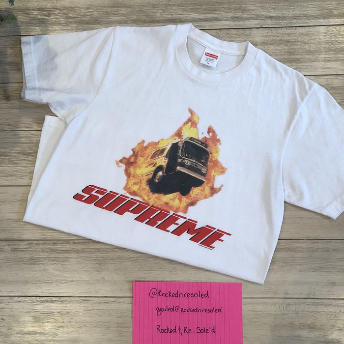 Supreme flaming store bus tee