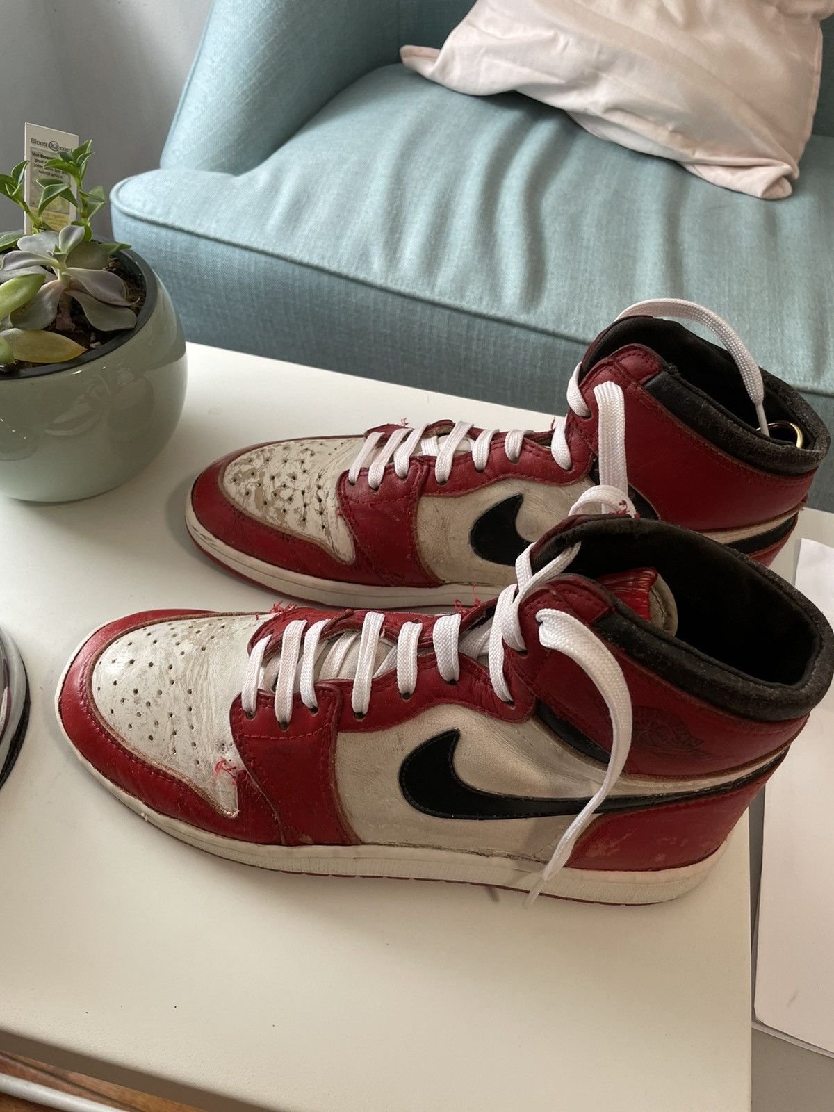 Jordan Brand × Nike × Vintage 1985 Air Jordan 1 Chicago Size US 10 / EU 43 - 1 Thumbnail