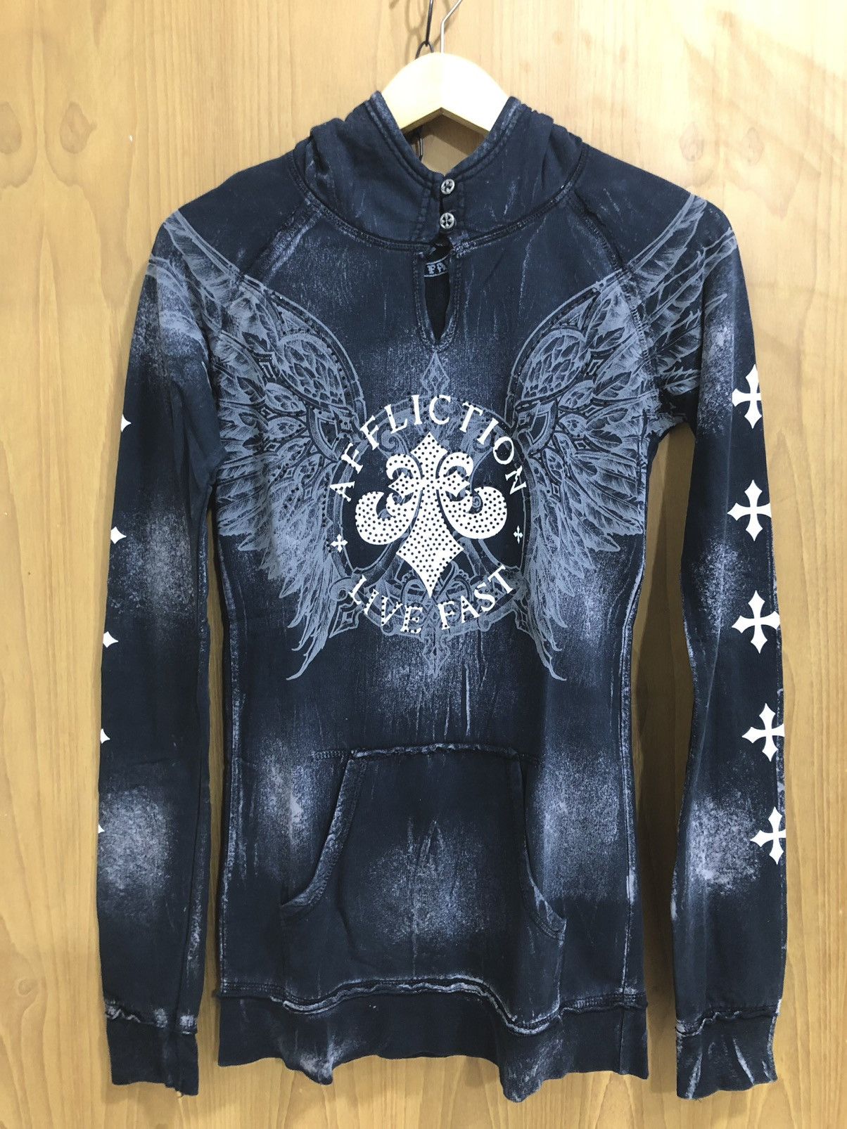 Affliction Vintage Y2K Affliction All Over Print Hoodie Size US XS / EU 42 / 0 - 3 Thumbnail