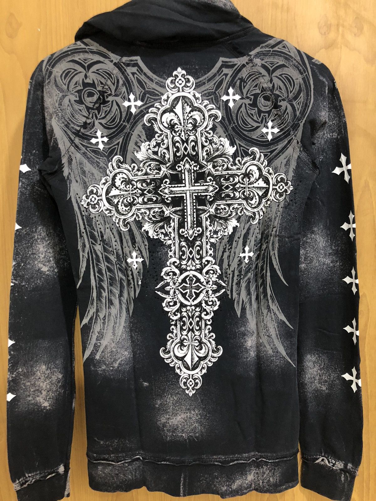 Affliction Vintage Y2K Affliction All Over Print Hoodie Size US XS / EU 42 / 0 - 2 Thumbnail