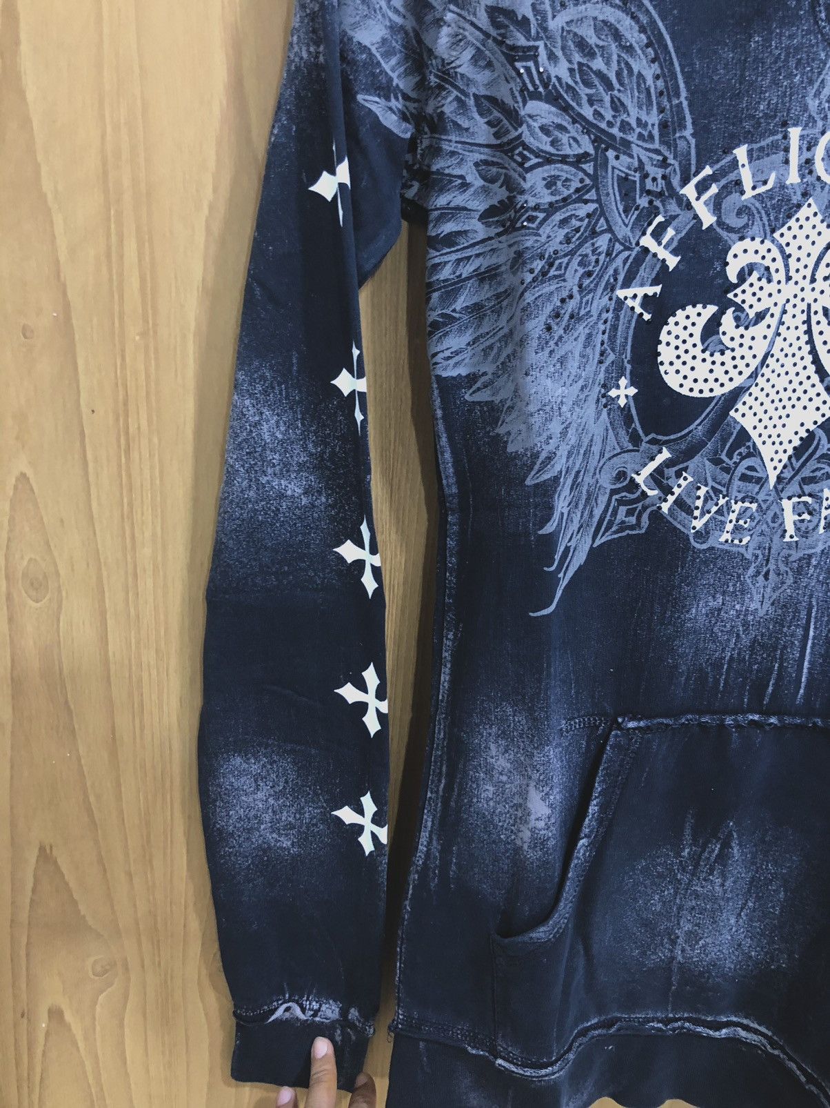 Affliction Vintage Y2K Affliction All Over Print Hoodie Size US XS / EU 42 / 0 - 6 Thumbnail