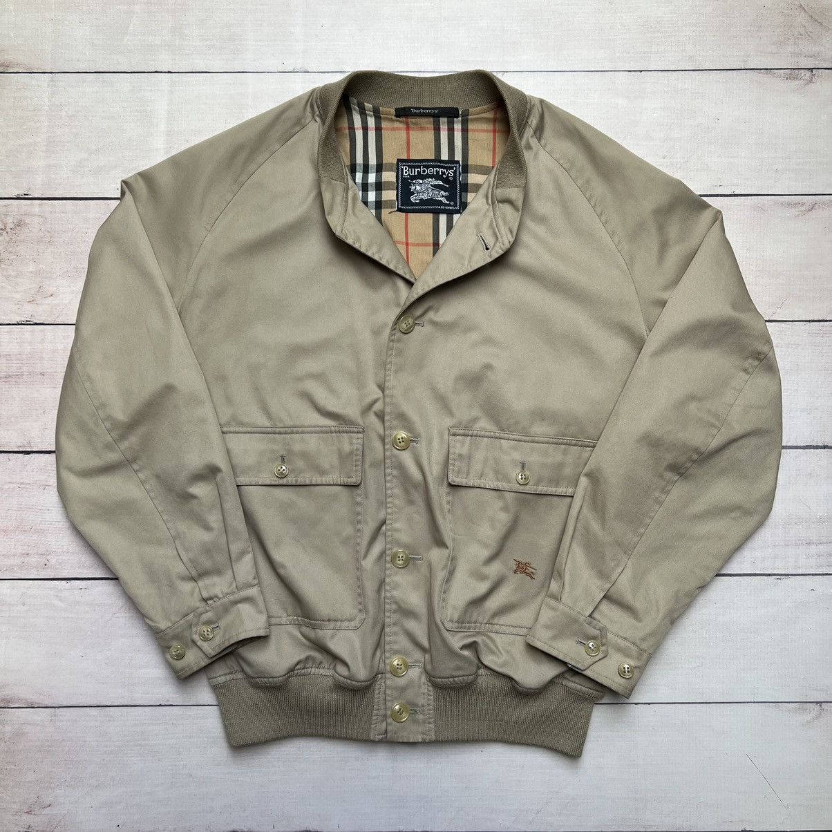Burberry × Burberry Prorsum × Vintage Vintage 90s Burberry Bomber Nova Check Beige Jacket Size US L / EU 52-54 / 3 - 1 Thumbnail
