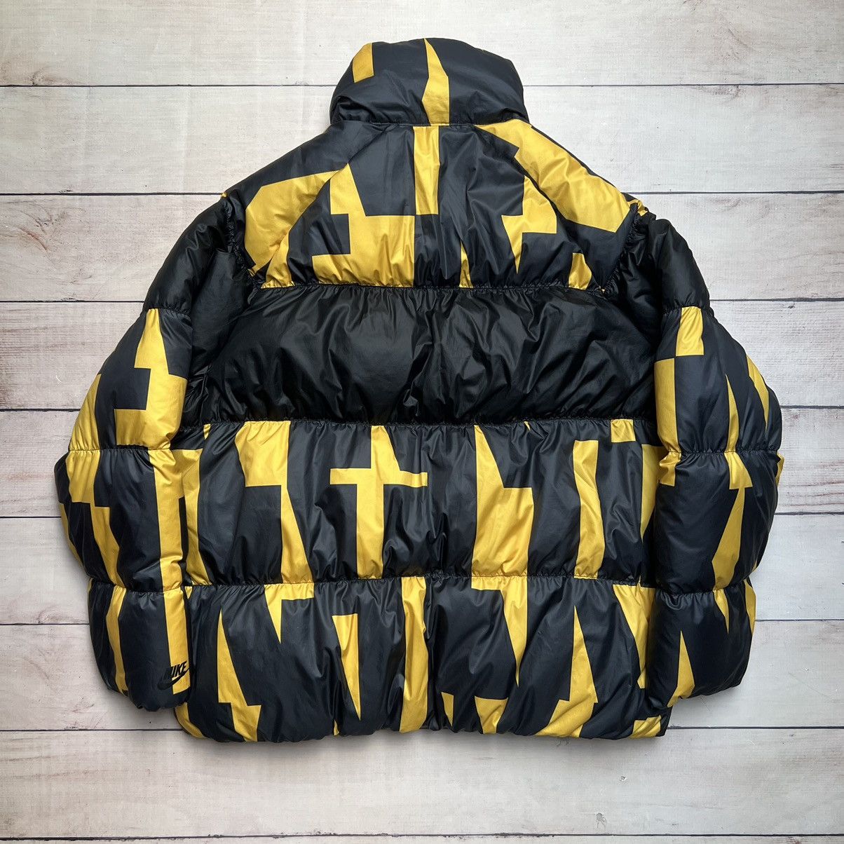Nike Vintage Nike Print Puffer Down Jacket Ochre Black Yellow Size US XL / EU 56 / 4 - 8 Thumbnail