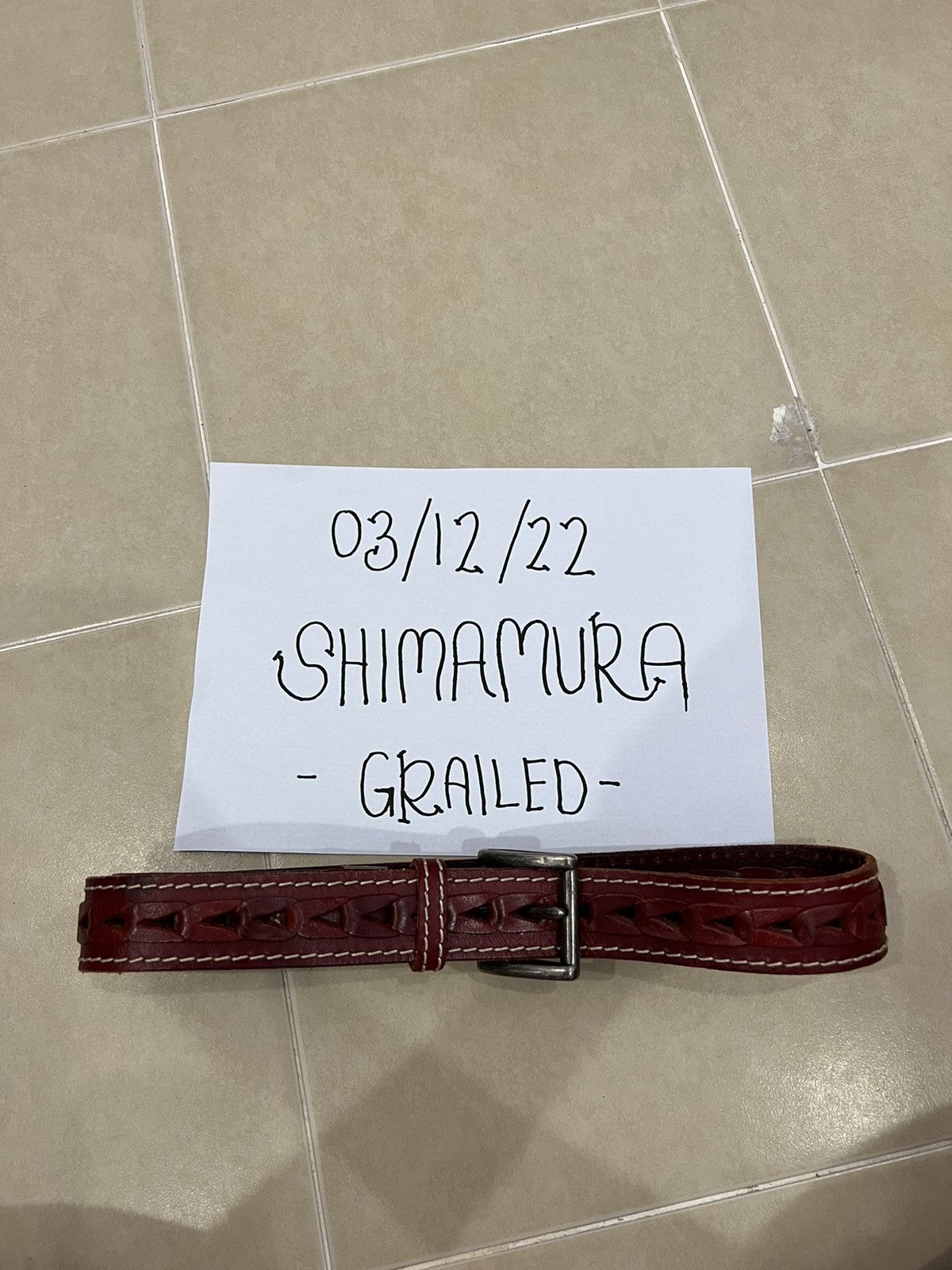 Cowboy Equipment × Leather Vintage Cowboy Fashion Leather Buckle Belt Size ONE SIZE - 5 Thumbnail