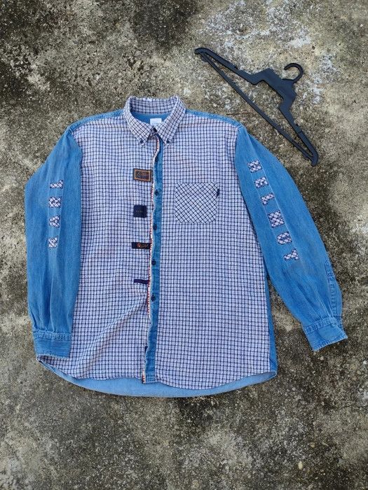 Japanese Brand × Karl Helmut DISTRESSED KARL HELMUT BUTTON UP SHIRT Size US L / EU 52-54 / 3 - 1 Thumbnail