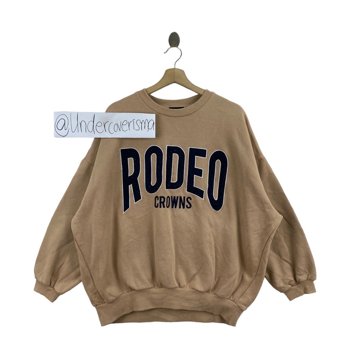 Vintage Vintage RODEO CROWN RCWB Embroidered Logo Beige Sweatshirt Size 3XL / US 20-22 - 1 Thumbnail