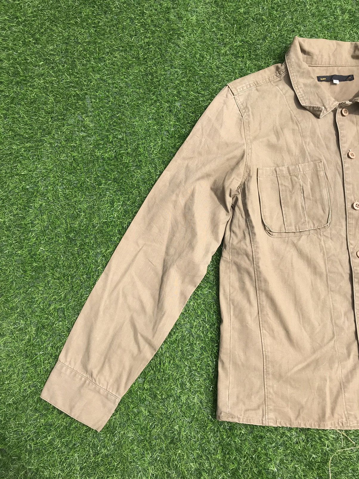 Vintage Unbranded Button Up Longsleeve Shirt military army Size US L / EU 52-54 / 3 - 3 Thumbnail