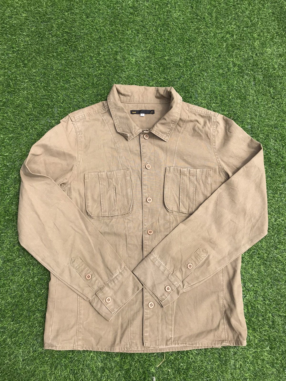 Vintage Unbranded Button Up Longsleeve Shirt military army Size US L / EU 52-54 / 3 - 1 Thumbnail