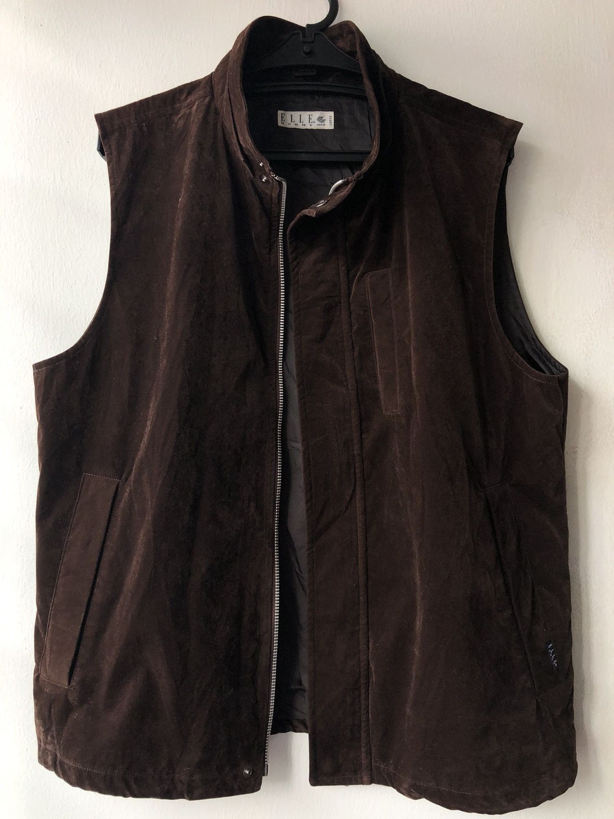 Vintage Japanese Brand Elle Homme Paris Faux Suede Vest Size US L / EU 52-54 / 3 - 1 Thumbnail