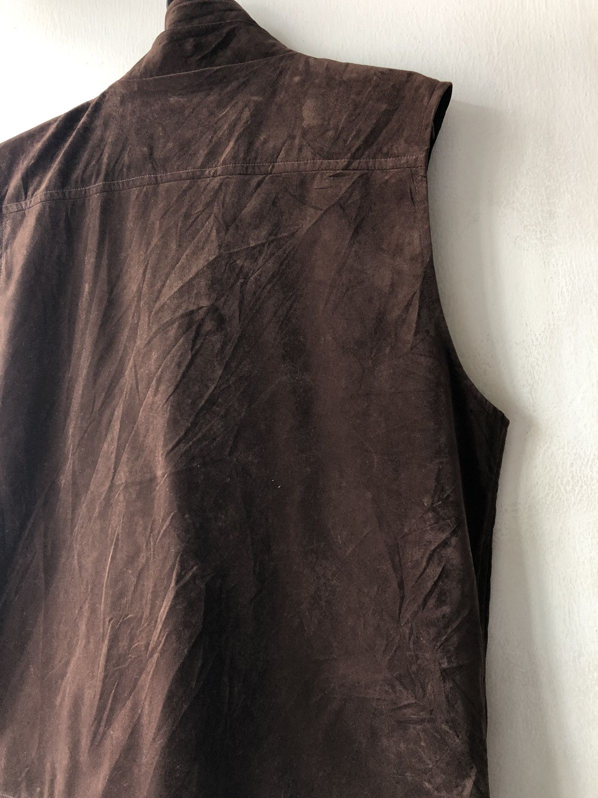 Vintage Japanese Brand Elle Homme Paris Faux Suede Vest Size US L / EU 52-54 / 3 - 10 Thumbnail