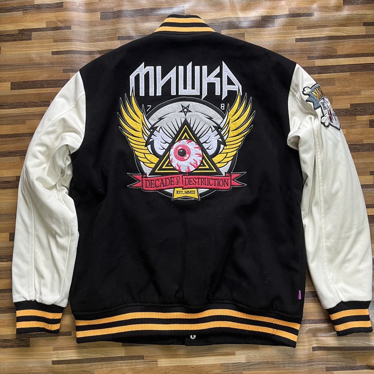 Mishka Vintage Mishka Varsity MNWKA Jacket Rare Big Eye Embroidery Size US XL / EU 56 / 4 - 19 Thumbnail