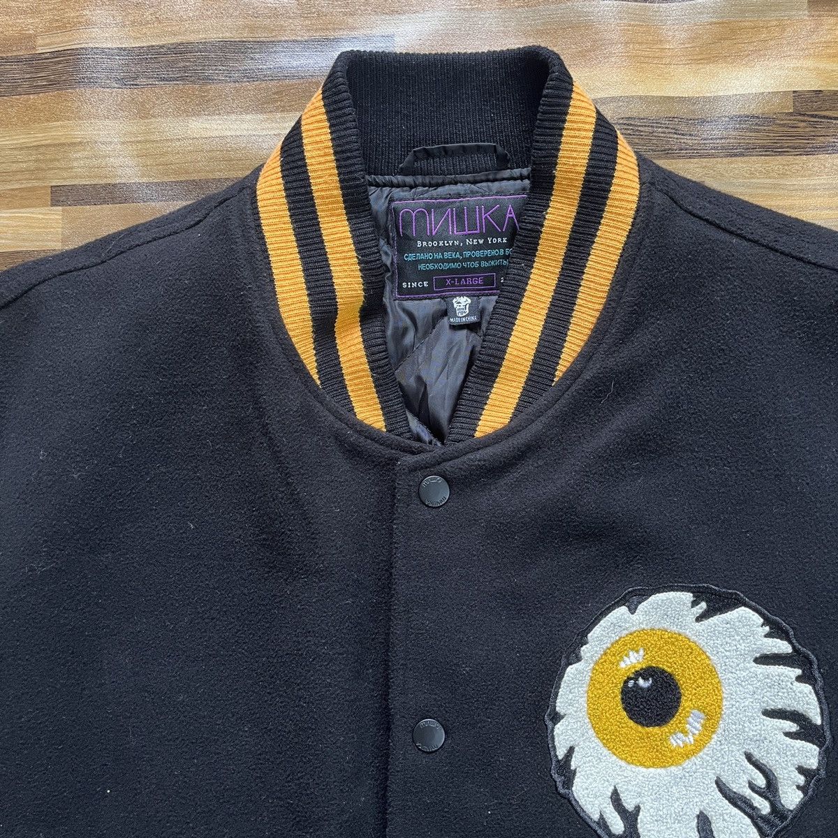 Mishka Vintage Mishka Varsity MNWKA Jacket Rare Big Eye Embroidery Size US XL / EU 56 / 4 - 6 Thumbnail