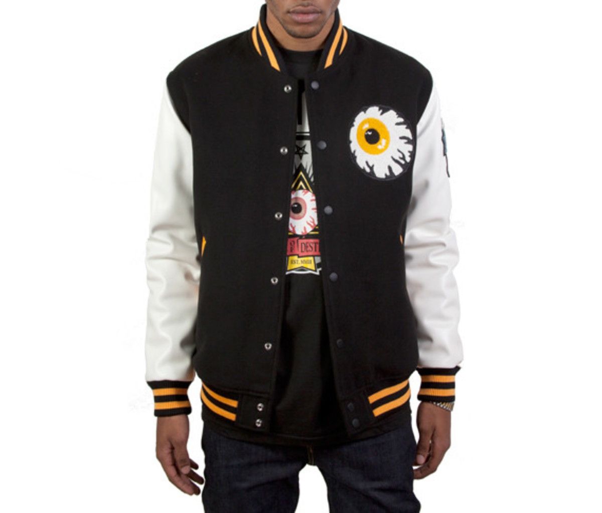 Mishka Vintage Mishka Varsity MNWKA Jacket Rare Big Eye Embroidery Size US XL / EU 56 / 4 - 1 Thumbnail