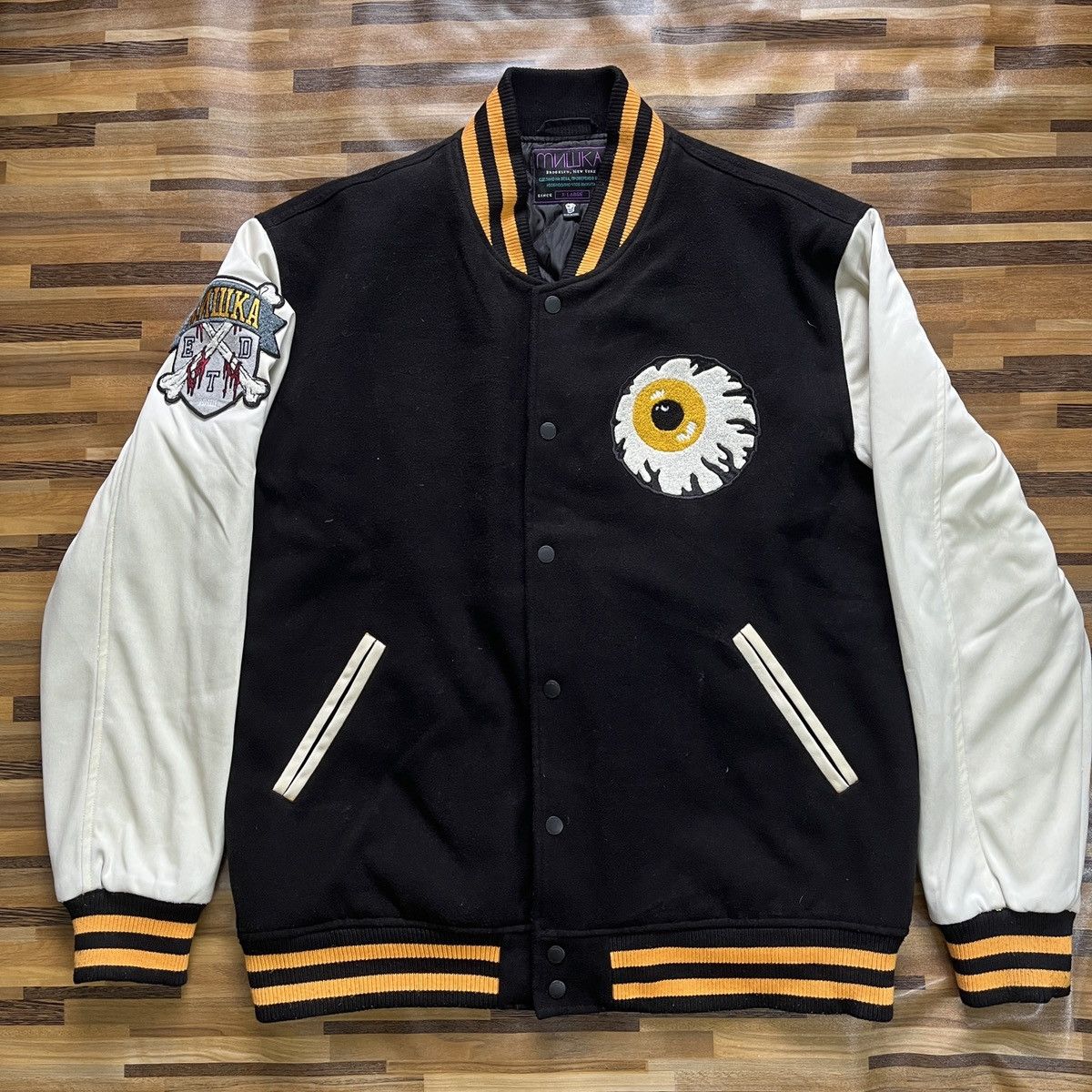 Mishka Vintage Mishka Varsity MNWKA Jacket Rare Big Eye Embroidery Size US XL / EU 56 / 4 - 20 Thumbnail