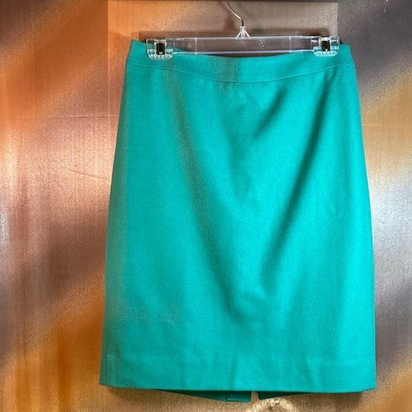 J. Crew Wool Viscose Pencil Skirt Knee Length Green Size XL